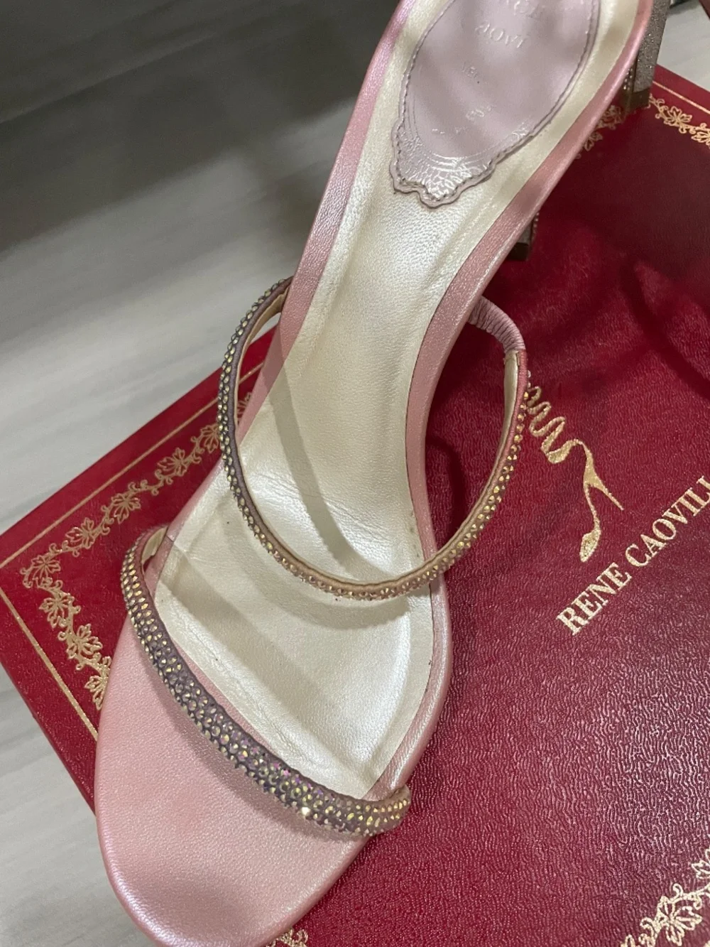 Rene Caovilla Pink Crystal Sandal
